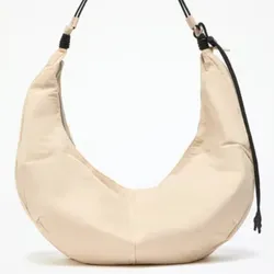 Bolso Beige Grande de Tiras Negras