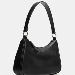 Bolso de Hombro Negro Con Hebillas