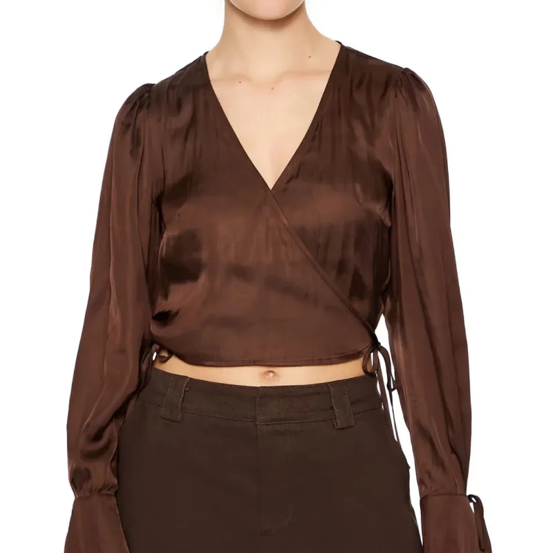 Camisa Corta Fluida Manga Larga Carmelita