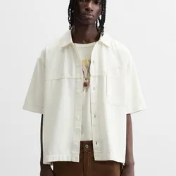 Camisa Estructura Blanca con Costuras