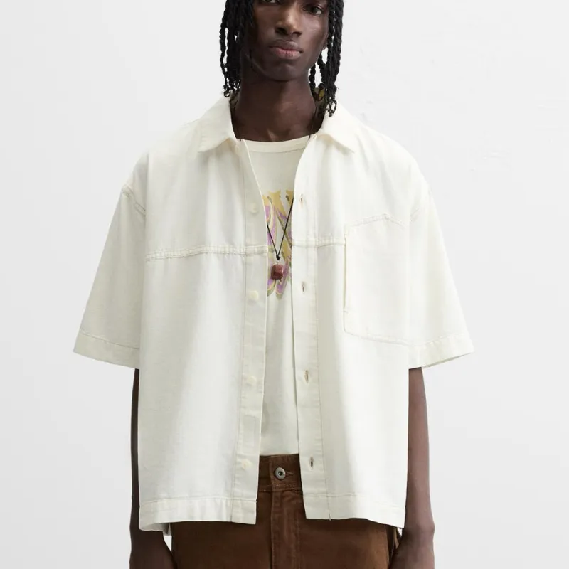 Camisa Estructura Blanca con Costuras