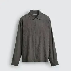 Camisa Fluida Rayas Efecto Arrugado