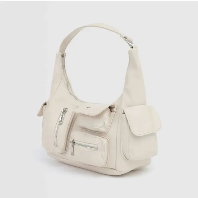 Cartera Beige Bolsillos