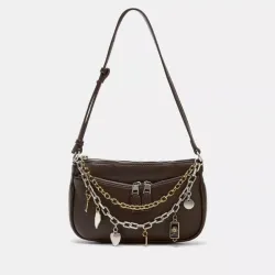 Cartera Marrón con Cadena y Charms