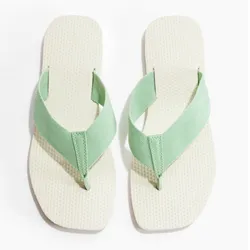 Chanclas verdes y blancas hueso H&M