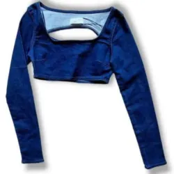 Cropped Top de Mezclilla Escote Cuadrado