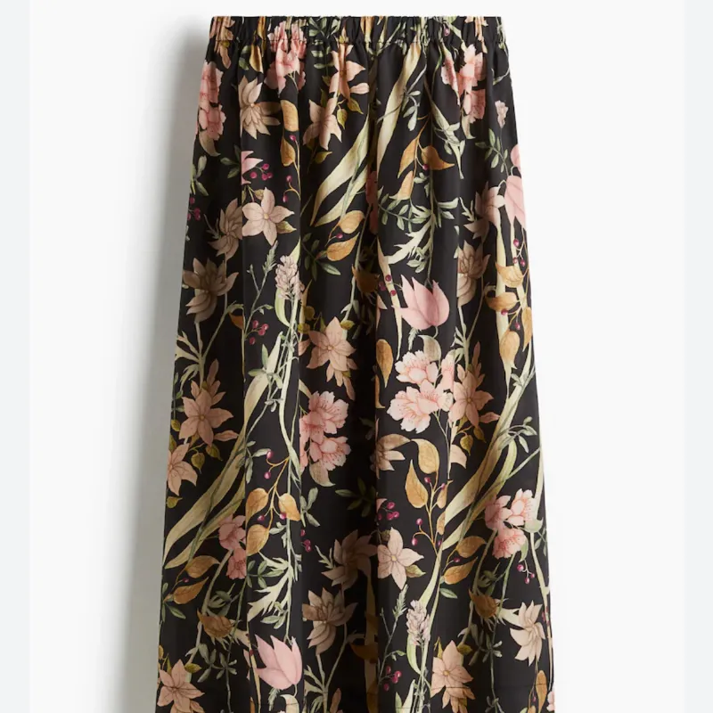 Falda Larga de Flores Cintura Elástica