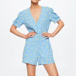 Mono Short Azul Bolas Amarillas