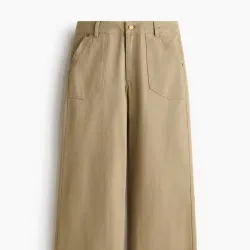Pantalón Cargo Crema Corte Recto