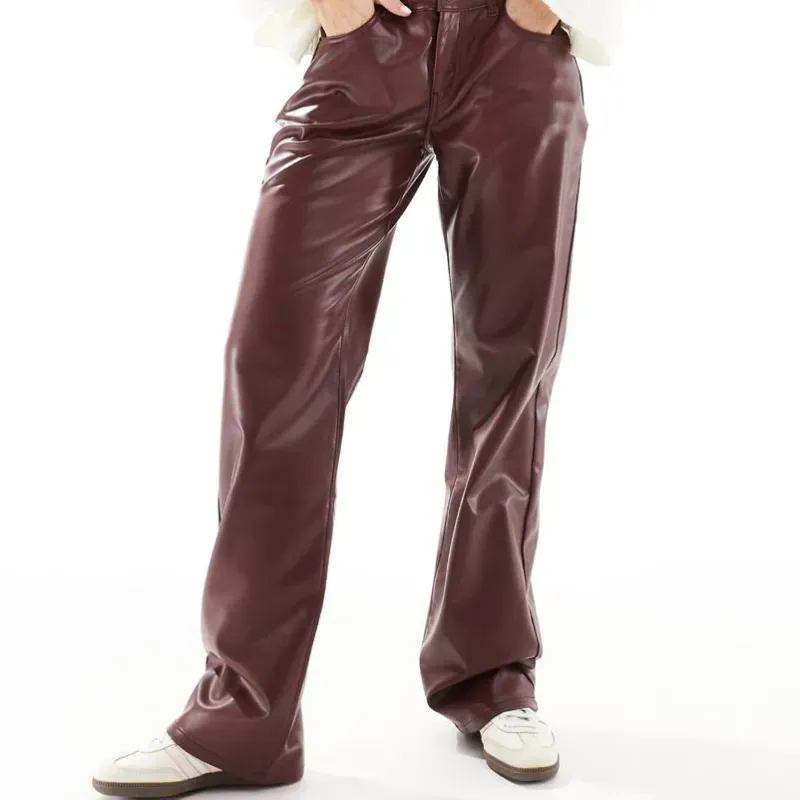 Pantalon de Cuero Rojo 