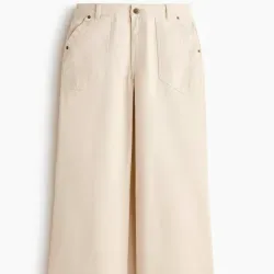 Pantalón de Pierna Ancha y Cintura Ajustada