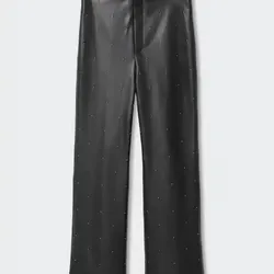 Pantalón de Vinil Negro con Brillos