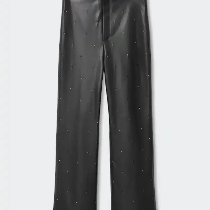 Pantalón de Vinil Negro con Brillos