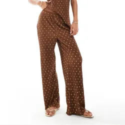 Pantalón Marrón Patrón de Puntos