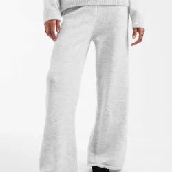 PANTALONES DE PERNERA ANCHA DE TEJIDO TEXTURIZADO DE COLLUSION