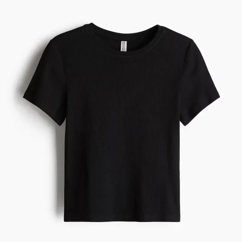 Pullover Negro Acanalado