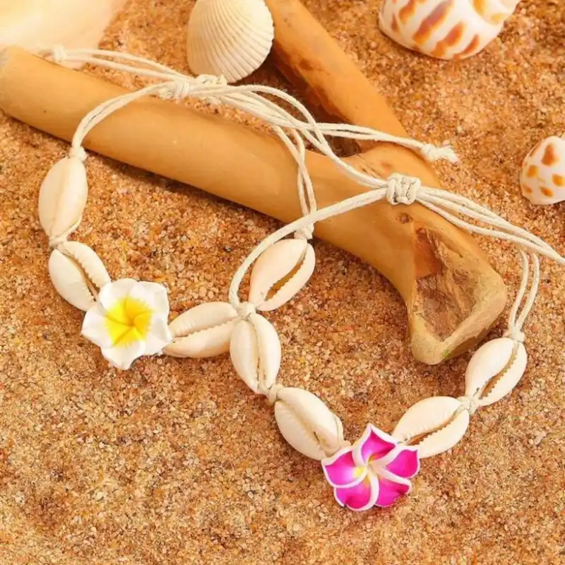 Pulseras/Tobilleras de Caracol y Flor