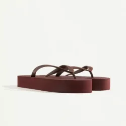 Sandalias de Baño Altas Planas Marrón