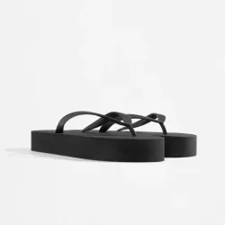 Sandalias de Baño Altas Planas Negras