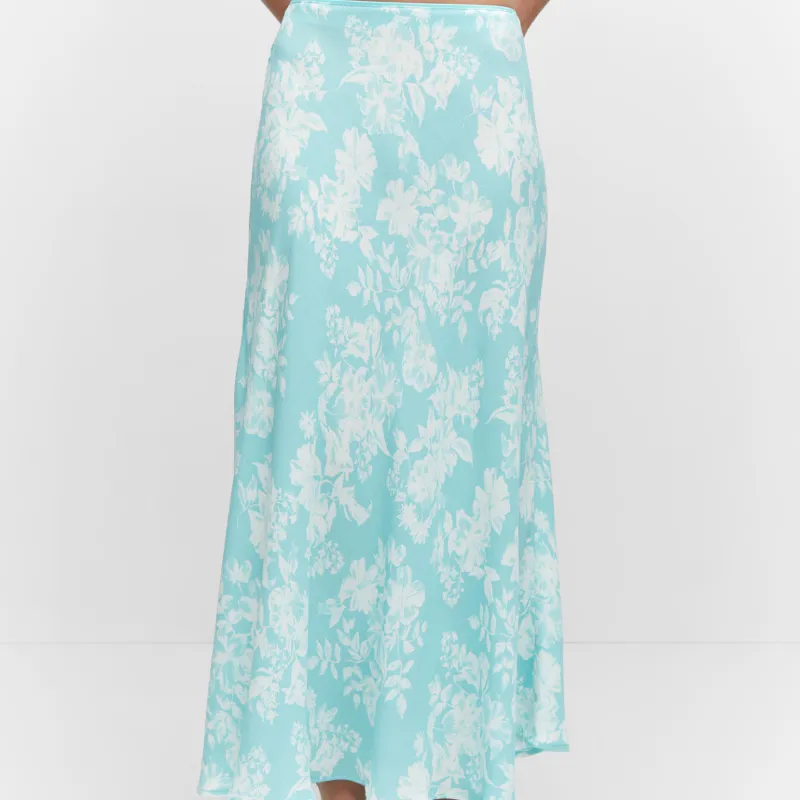 Saya MIDI Estampada Flores Azules 
