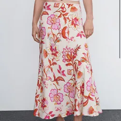 Saya MIDI Flores Naranjas y Rosadas