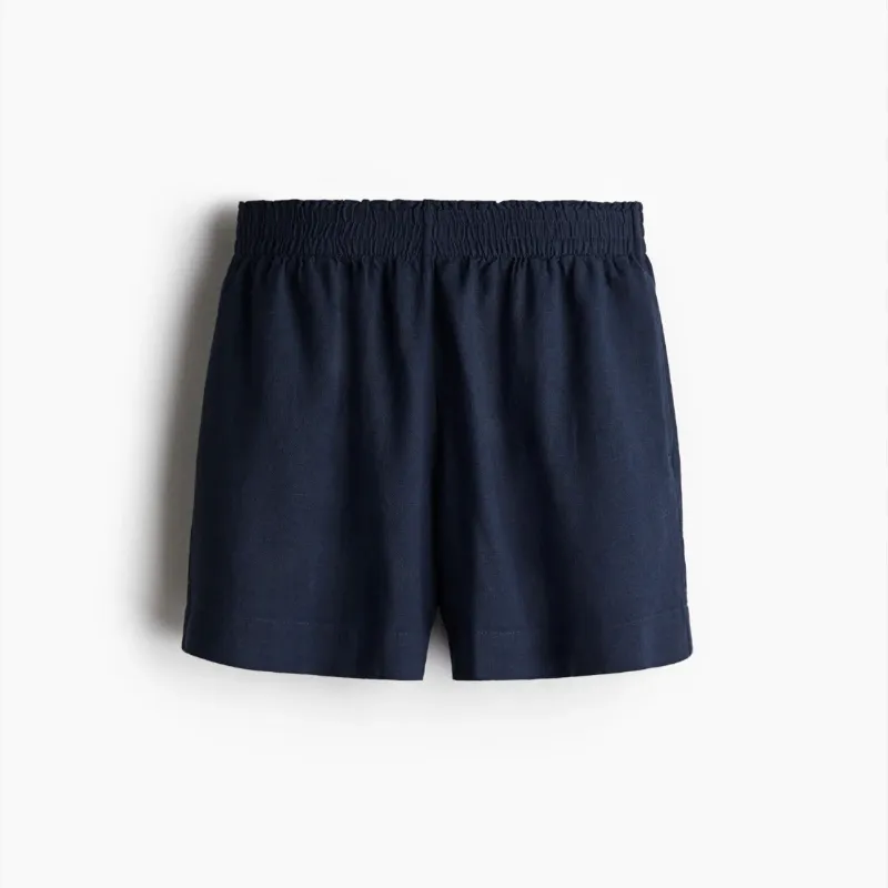 Short de Lino Azul Oscuro