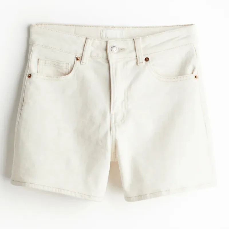Short de Mezclilla Blanco Hueso 