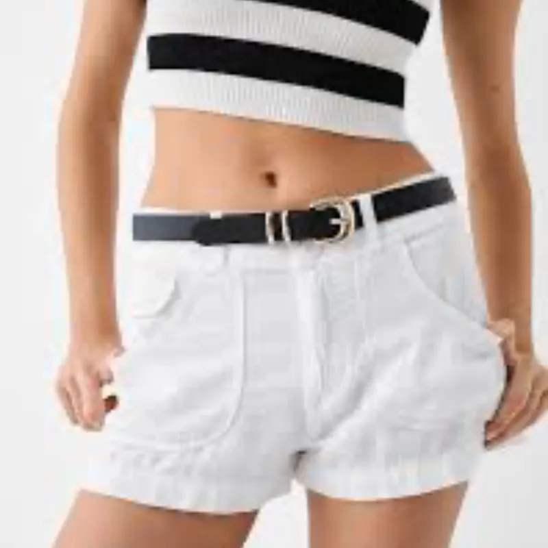 Short de Tiro Bajo Lino Blanco