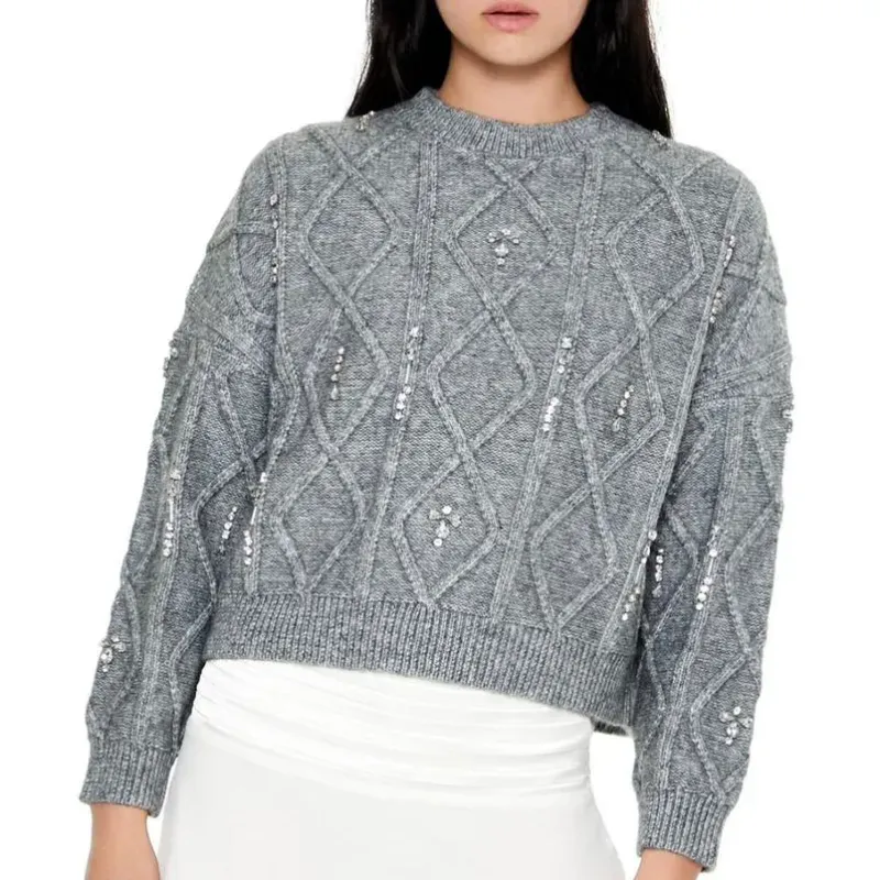 Sweater Gris con Piedras