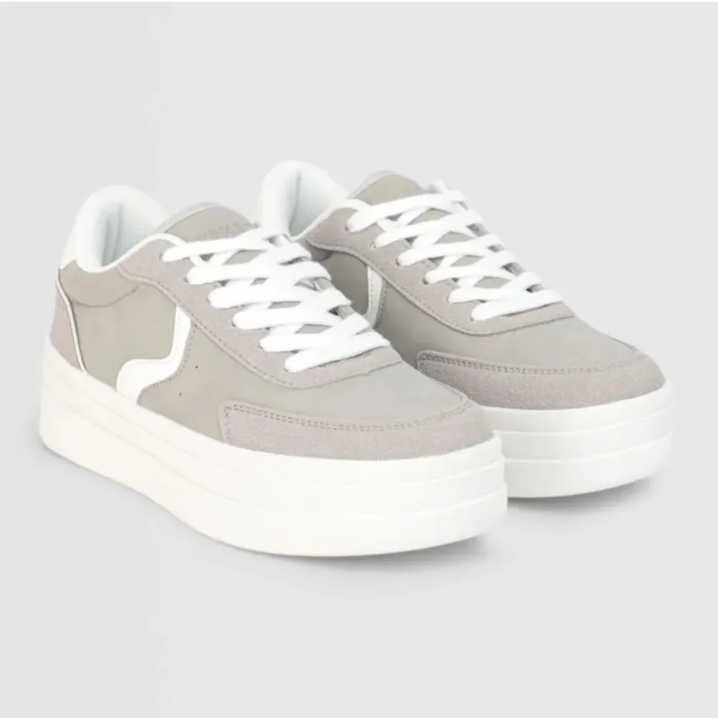 Tenis Grises de Plataforma