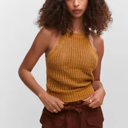 Top Tejido Color Mostaza