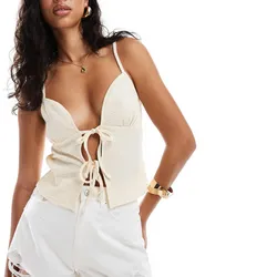 Top Texturizado Beige Lazo