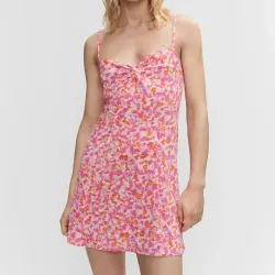 Vestido corto estampado Rosa