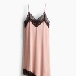 Vestido de Tirantes con Ribetes de Encaje