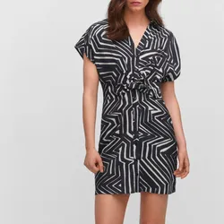 Vestido Estampado Nudo Delantero