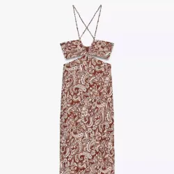 Vestido Estampado Rojo Cut Out