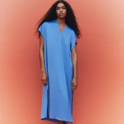 Vestido Largo Azul Suelto 