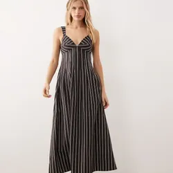 VESTIDO MARRÓN A RAYAS ASOS