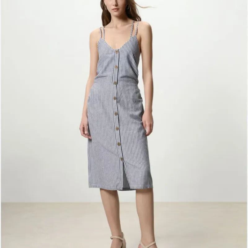 Vestido Midi de Rayas Azul 