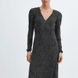 Vestido MIDI Negro Bolas Blancas