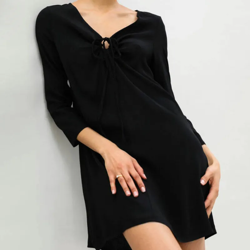 Vestido Negro Mangas Largas