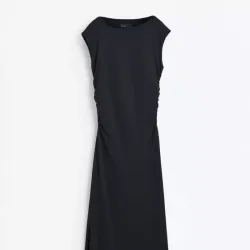 Vestido Negro Tela Textura Licra