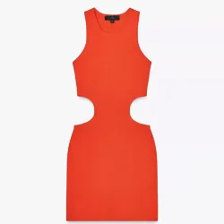 Vestido Rojo Ajustado Cintura Descubierta