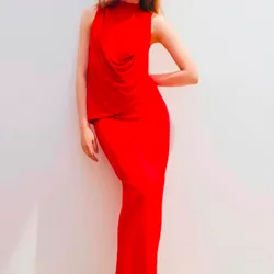 Vestido Rojo H&M con drapeado
