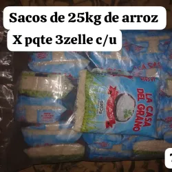 Sacos de 25Kg de arroz 