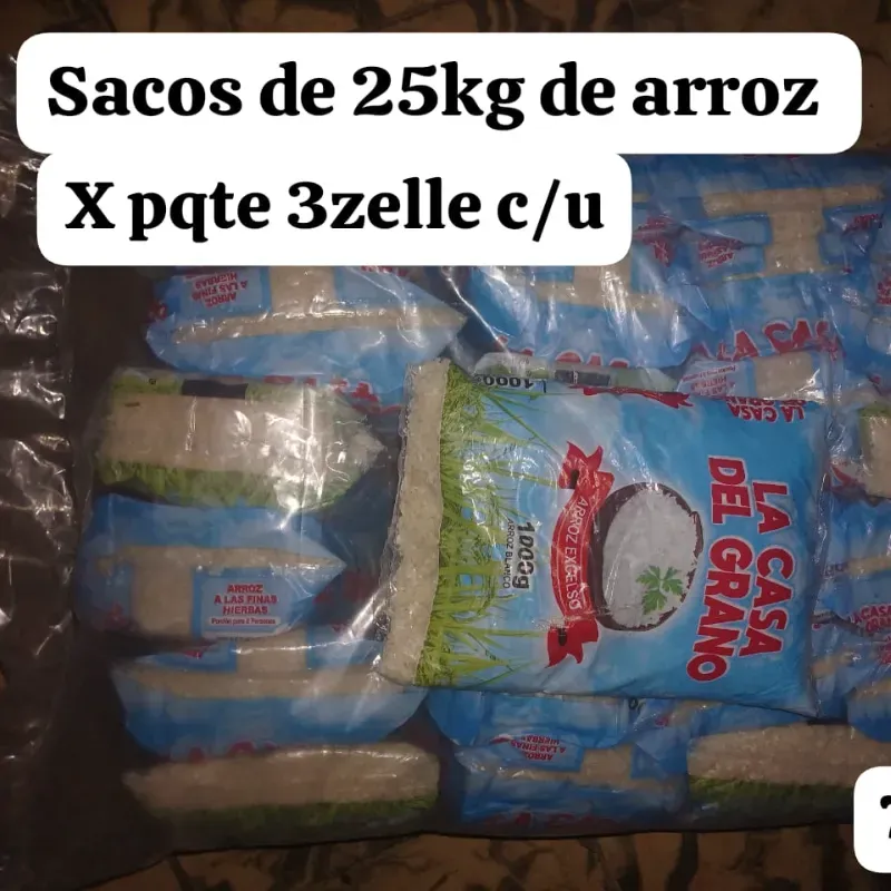 Sacos de 25Kg de arroz 