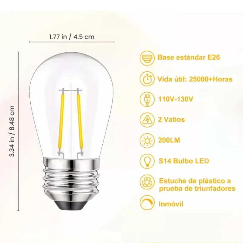 Bombillo vintage S14
