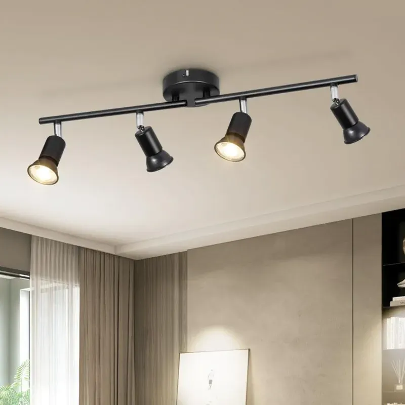 Luminaria con riel de 4 luces