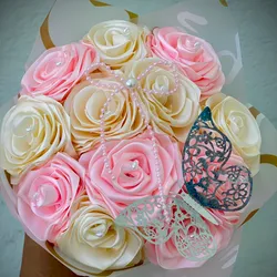 Ramo de 12 rosas 🌹 eternas forrado de papel coreano