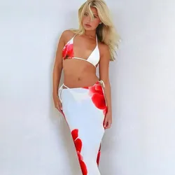 Bikini + pareo Flores 